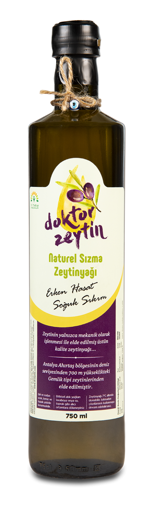 Erken Hasat Soğuk Sıkım Naturel Zeytinyağı Cam Şişe 750 ml